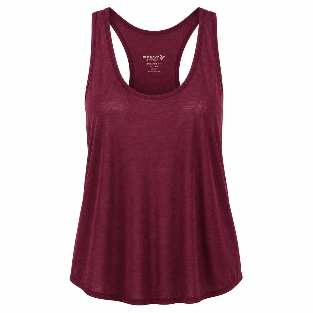 Old Navy Active Breathe On Tank Top Womens XL Tall Burgundy Go-Dry Racerback Gym